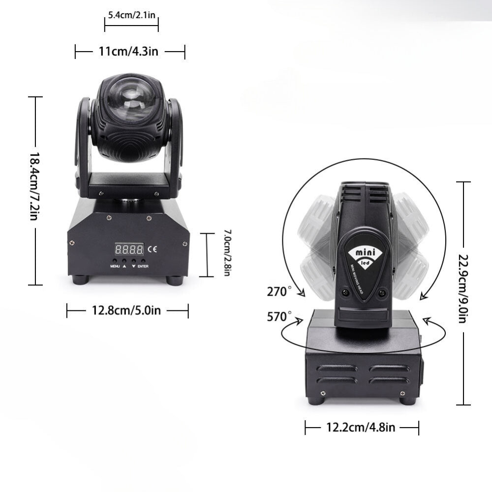 15W Mini LED Moving Head Light DMX512 RGBW Light Beads 4 In 1 Beam Stage Light_5