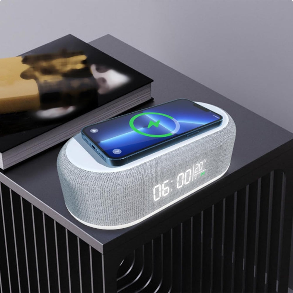 Wireless Charging Alarm Clock with LED Display and Night Light_3