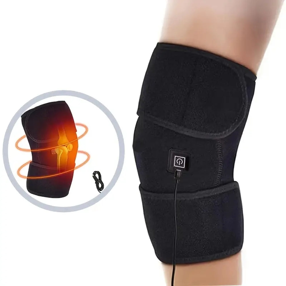 Electric Knee Heating Pad USB Heated Knee Brace Support_0