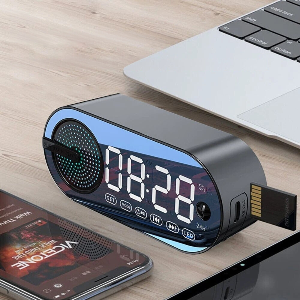 RGB Bluetooth Speaker Alarm Clock with TWS and Large Display_1