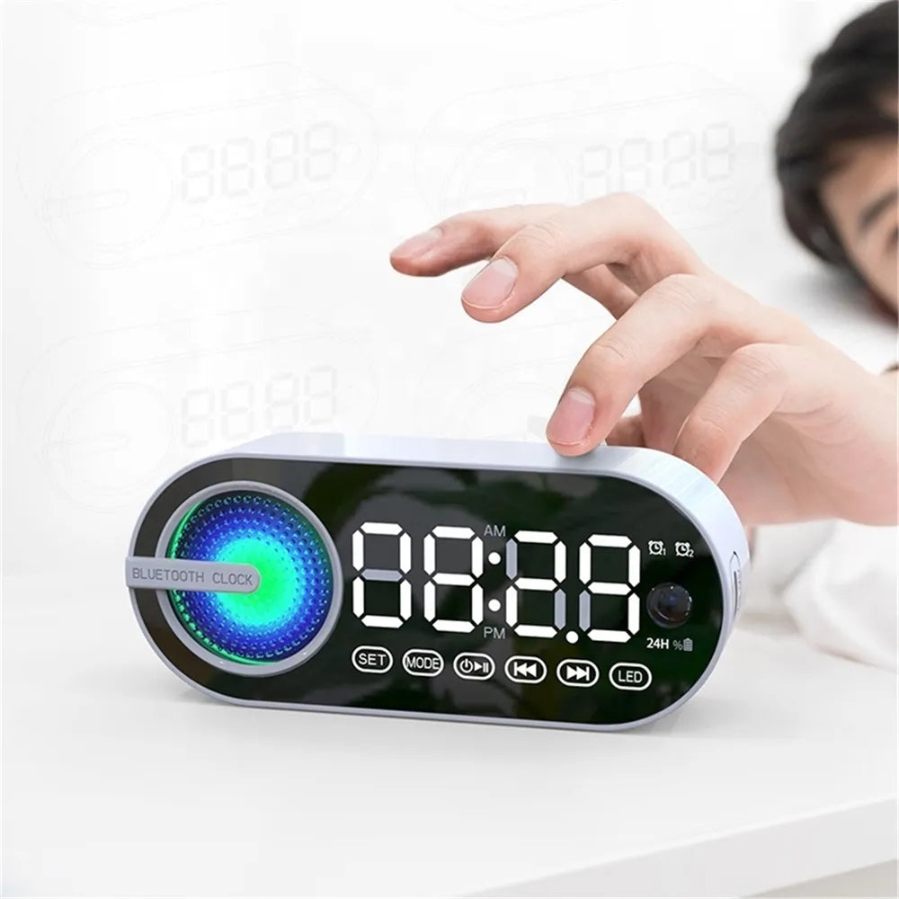 RGB Bluetooth Speaker Alarm Clock with TWS and Large Display_4