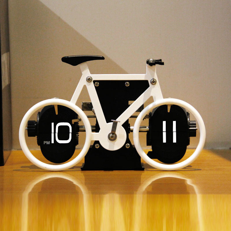 Creative Bicycle Flip Clock Household Desk Decorative Seat Clock