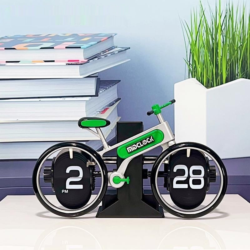 Creative Bicycle Flip Clock Household Desk Decorative Seat Clock