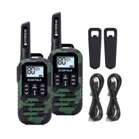 ECOXTALK EXG50 500mW Compact Handheld UHF Radio Twin Pack - Green Camo (3km)