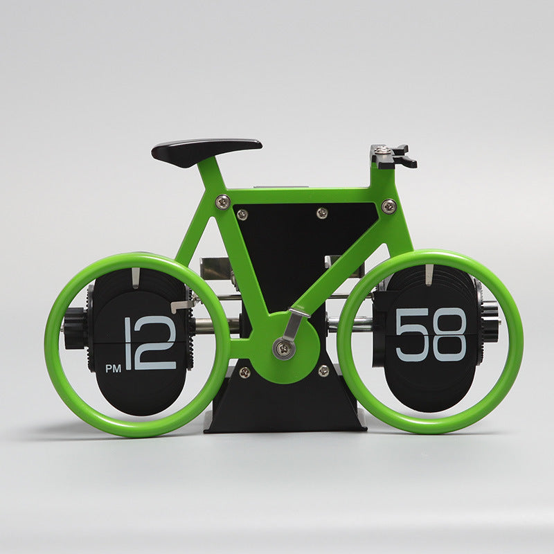 Creative Bicycle Flip Clock Household Desk Decorative Seat Clock