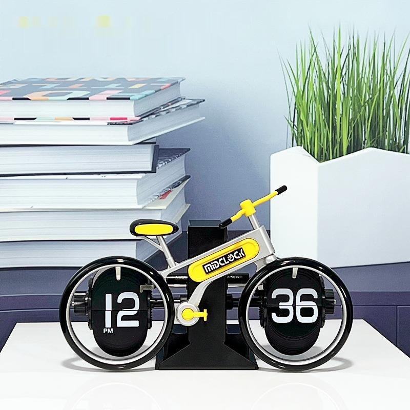 Creative Bicycle Flip Clock Household Desk Decorative Seat Clock