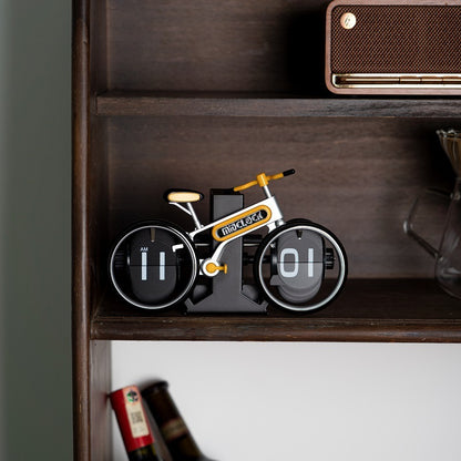 Creative Bicycle Flip Clock Household Desk Decorative Seat Clock